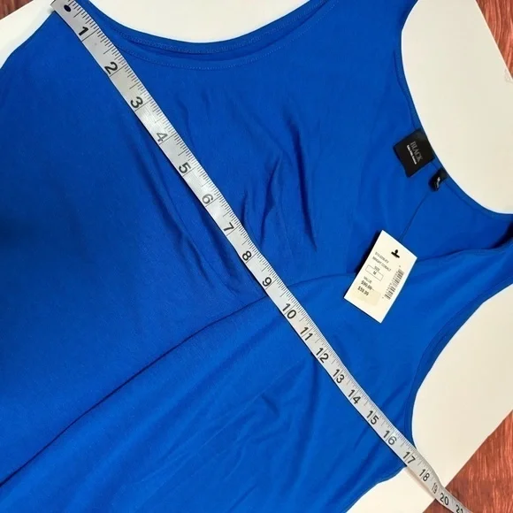 Saks Fifth Avenue Black Label Twist Front Top Blue Medium - Picture 5 of 8